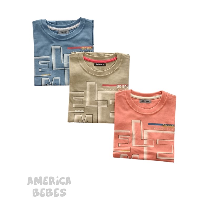 REMERA MANGA CORTA PARA NENE ESTAMPADA ELEMENTS GRUNY