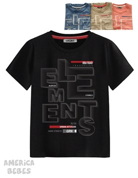 REMERA MANGA CORTA PARA NENE ESTAMPADA ELEMENTS GRUNY