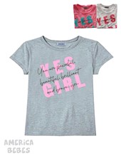 REMERA MANGA CORTA PARA NENA ESTAMPADA YES GIRL GRUNY