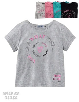 REMERA MANGA CORTA PARA NENA ESTAMPADA YOU ARE WHAT YOU...GRUNY