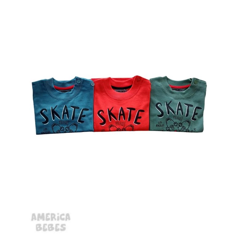 REMERA BEBE MANGA LARGA ESTAMPADA SKATE .GRUNY.