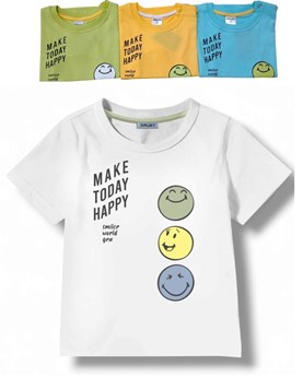 REMERA MANGA CORTA BEBE ESTAMPA 'MAKE TODAY HAPPY'. GRUNY