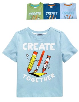 REMERA MANGA CORTA BEBE ESTAMPA 'CREATE'. GRUNY