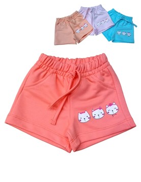 SHORT RUSTICO BEBA ESTAMPA GATITOS