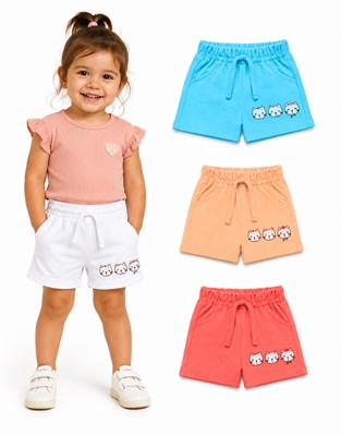 SHORT RUSTICO BEBA ESTAMPA GATITOS