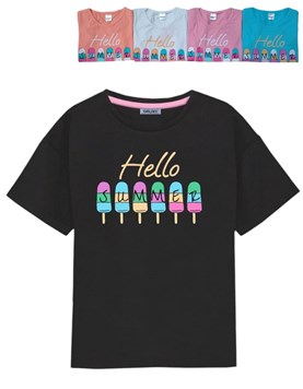 REMERA MANGA CORTA NENA ESTAMPA HELLO SUMMER GRUNY