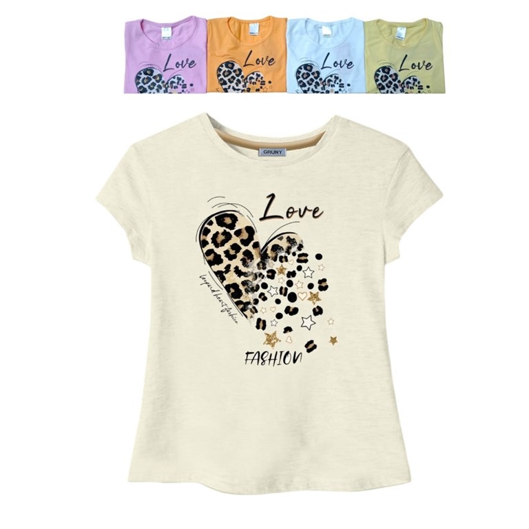 REMERA MANGA CORTA NENA ESTAMPA LOVE FASHION GRUNY