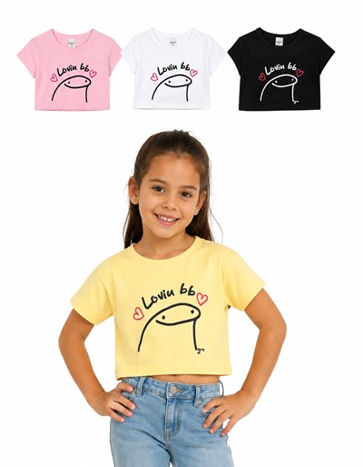 REMERA MANGA CORTA NENA ESTAMPA 'LOVIU BB'.  GRUNY