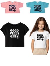 REMERA MANGA CORTA NENA ESTAMPA 'GOOD VIBES ONLY'. GRUNY