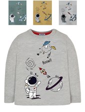 REMERA MANGA LARGA BEBE, ESTAMPA ASTRONAUTA. GRUNY