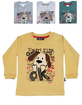 REMERA BEBE MANGA LARGA, ESTAMPA PERRITO. GRUNY