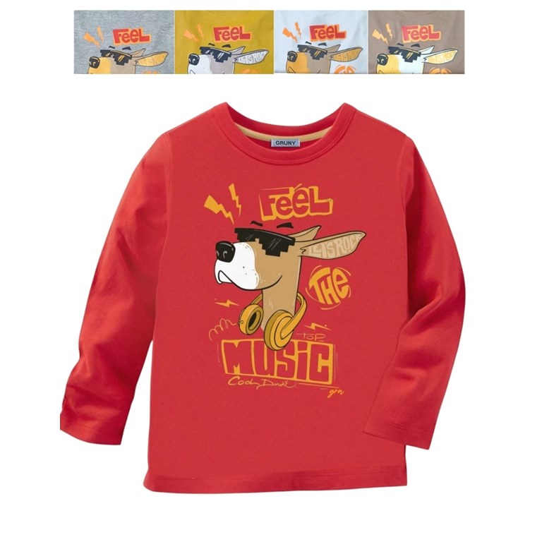 REMERA BEBE MANGA LARGA 'FEEL MUSIC'. GRUNY