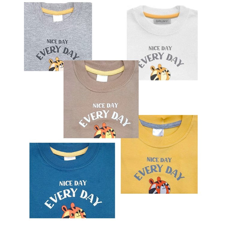 REMERA MANGA LARGA DE ALGODÓN PARA BEBE, ESTAMPA TIGRE 'EVERY DAY'. GRUNY