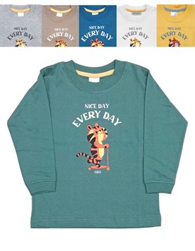 REMERA MANGA LARGA DE ALGODÓN PARA BEBE, ESTAMPA TIGRE 'EVERY DAY'. GRUNY