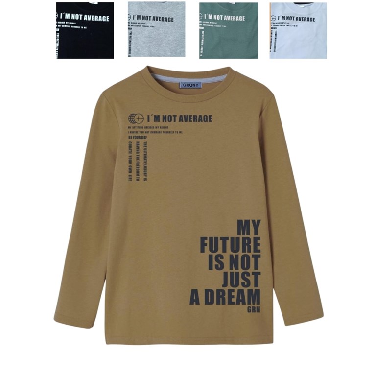 REMERA NENE MANGA LARGA ESTAMPA 'MY FUTURE ...'. GRUNY