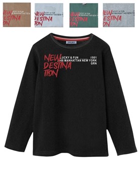 REMERA NENE MANGA CORTA ESTAMPA ' NEW DESTINATION'. GRUNY