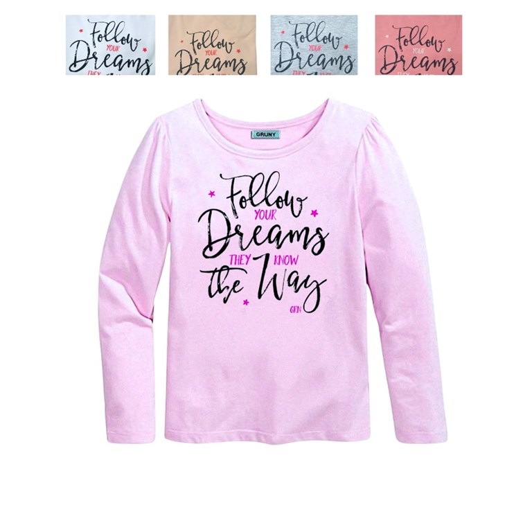 REMERA NENA MANGA LARGA ESTAMPA ' DREAMS'. GRUNY