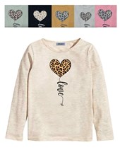 REMERA NENA MANG ALARGA ESTAMPA CORAZÓN ANIMALPRINT. GRUNY