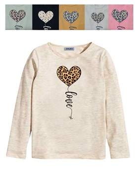 REMERA NENA MANG ALARGA ESTAMPA CORAZÓN ANIMALPRINT. GRUNY