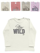 REMERA NENA MANGA LARGA, ESTAMPA 'STAY WILD'. GRUNY