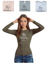 REMERA MANGA LARGA PARA NENA EN RIB DE ALGODÓN. GRUNY