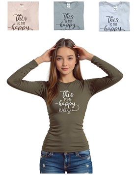 REMERA MANGA LARGA PARA NENA EN RIB DE ALGODÓN. GRUNY