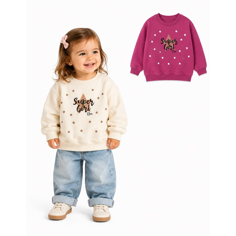 BUZO BEBA FRISA ESTASMPA 'SUPER GIRL'. GRUNY