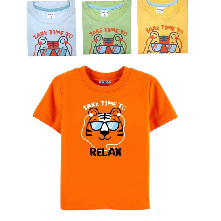 REMERA MANGA CORTA ESTAMPA TIGRE PARA BEBE. GRUNY