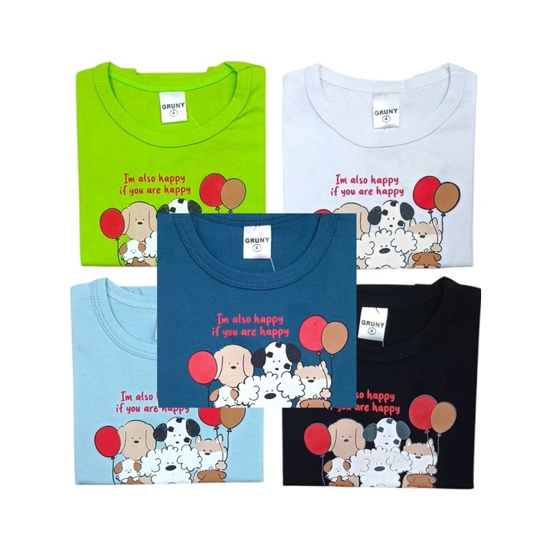 REMERA MANGA CORTA PARA BEBE ESTAMPARA PERRITOS. GRUNY