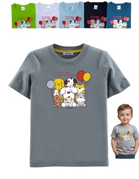 REMERA MANGA CORTA PARA BEBE ESTAMPARA PERRITOS. GRUNY