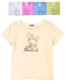 REMERA MANGA CORTA PARA BEBA ESTAMPA CONEJO. GRUNY