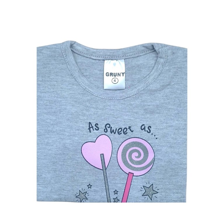 REMERA MANGA CORTA PARA BEBA ESTAMPA GOLOSINAS. GRUNY