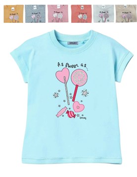 REMERA MANGA CORTA PARA BEBA ESTAMPA GOLOSINAS. GRUNY