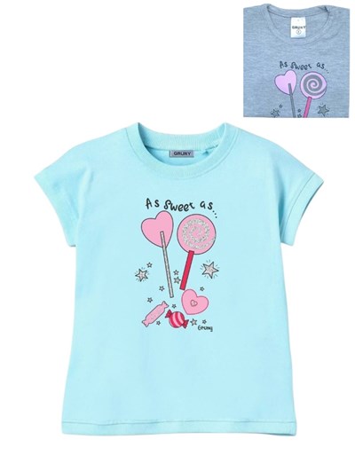 REMERA MANGA CORTA PARA BEBA ESTAMPA GOLOSINAS. GRUNY