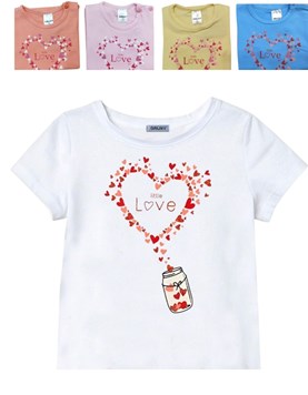 REMERA MANGA CORTA PARA BEBA ESTAMPA CORACON 'LOVE'. GRUNY