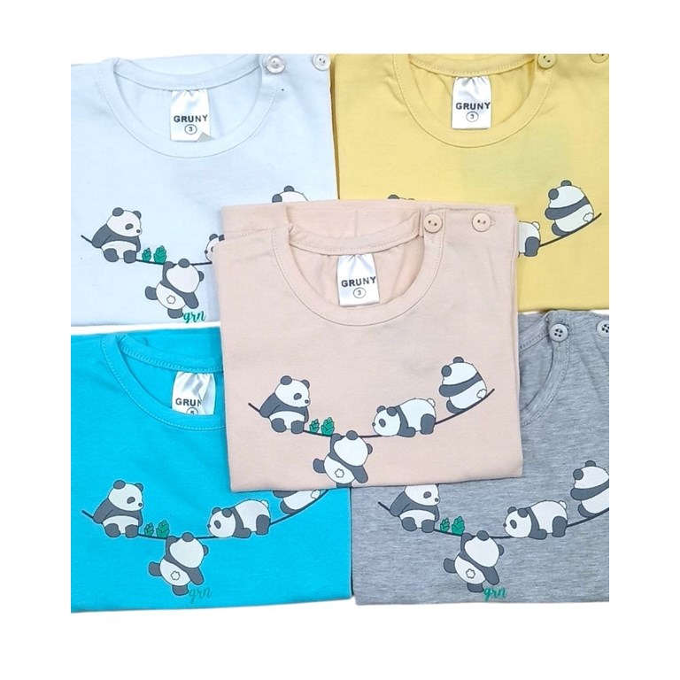 REMERA MANGA CORTA PARA BEBA ESTAMPA OSOS PANADA. GRUNY