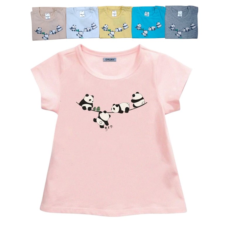 REMERA MANGA CORTA PARA BEBA ESTAMPA OSOS PANADA. GRUNY