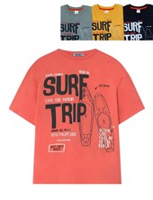 REMERA MANGA CORTA PARA NIÑO ESTAMPA ' SURF TRIP'. GRUNY