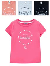 REMERA MANGA CORTA  PARA NIÑA ESTAMPA 'BEAUTIFUL'. GRUNY