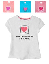 REMERA MANGA CORTA PARA NIÑA ESTAMPA CORAZON. GRUNY