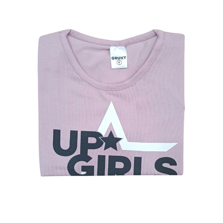 Remera de nena manga corta estampa up girls.Gruny