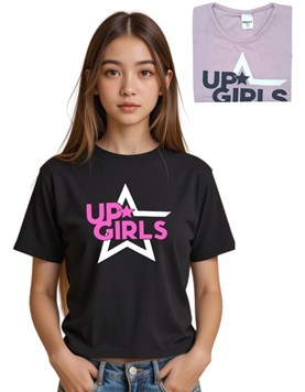 Remera de nena manga corta estampa up girls.Gruny