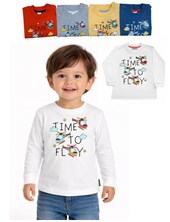 REMERA MANGA LARGA PARA BEBE ESTAMPA ELICOPTEROS. GRUNY