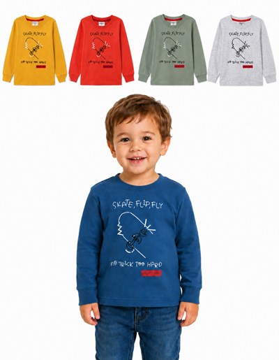 REMERA MANGA LARGA CON ESTAMPA PARA BEBE. GRUNY