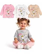 REMERA MANGA LARGA PARA BEBA, ESTAMPA NENA, PARAGUAS TORRE EIFFEL. GRUNY