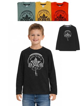 REMERA NENE MANGA LARGA JERSEY ESTAMPA CENTRAL ROCK STAR. GRUNY