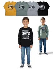 REMERA MANGA LARGA PARA NENE, ESTAMPA 'ENDLESS DAYS'. GRUNY