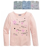 REMERA MANGA LARGA RIB ALG, PARA NENA, ESTAMPA ESTRELLA CORAZÓN, MÚSICA. GRUNY