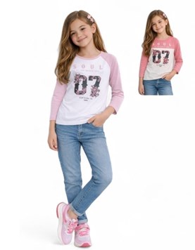 REMERA MANGA LARGA RIB ALG, PARA NENNA, ESTAMPA 'SOUL 07'. GRUNY