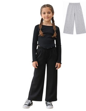 PANTALON DE ALGODON LISO ELASTIZADO PARA NENA. GRUNY